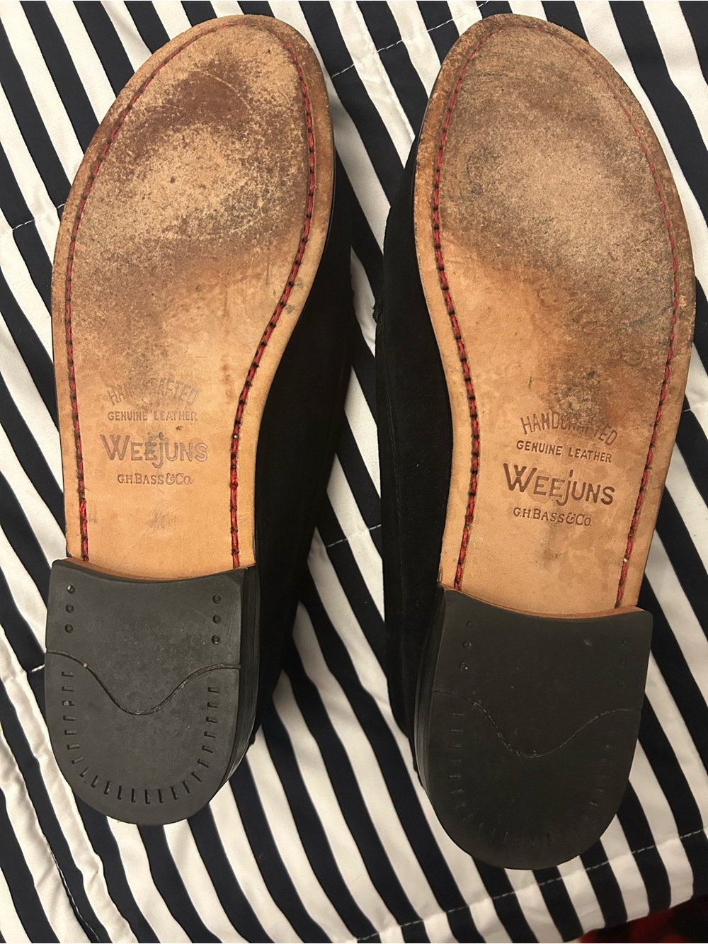 G.H. Bass Weejuns Women's Black and Leopard Suede Loafers - Picture 6 of 6